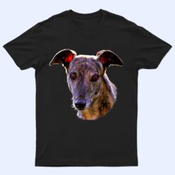 Dog Greyhound  pretty Brindle Rescue Greyhound face T Shirt