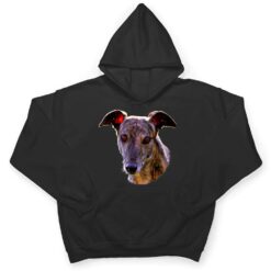 Dog Greyhound pretty Brindle Rescue Greyhound face T Shirt - Dream Art Europa