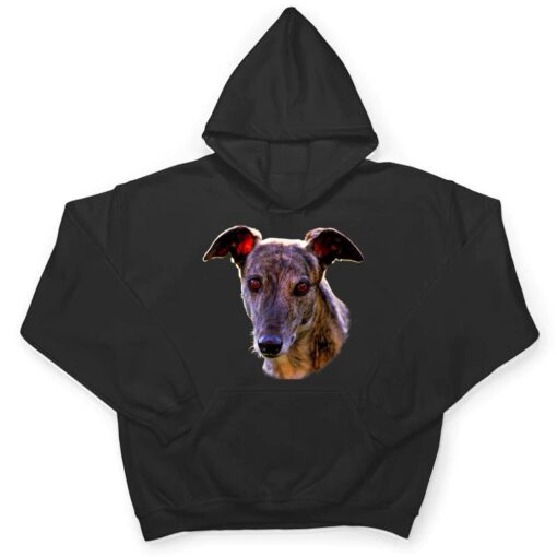 Dog Greyhound  pretty Brindle Rescue Greyhound face T Shirt