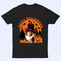 Dog Halloween sheltie Dog Scary Pumpkin T Shirt