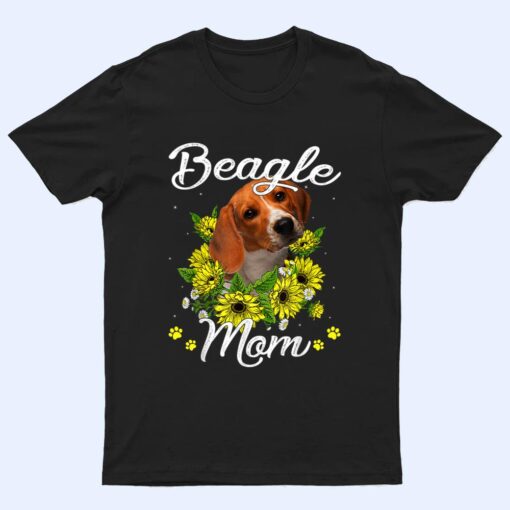 Dog Mom Mother's Day Gift Sunflower Beagle Mom T Shirt