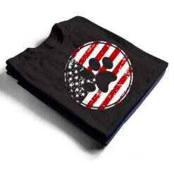 Dog Paw Print American Flag USA Patriotic T Shirt - Dream Art Europa