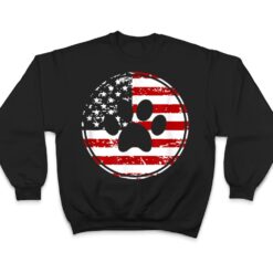 Dog Paw Print American Flag USA Patriotic T Shirt - Dream Art Europa