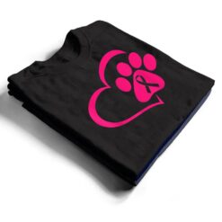 Dog Paw Print Pink Ribbon Breast Cancer Awareness Cute Puppy T Shirt - Dream Art Europa