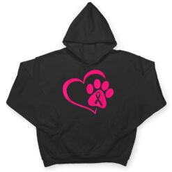 Dog Paw Print Pink Ribbon Breast Cancer Awareness Cute Puppy T Shirt - Dream Art Europa