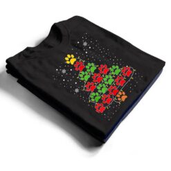 Dog Paws Christmas Tree Lights Xmas Dogs Lovers Pajama T Shirt - Dream Art Europa