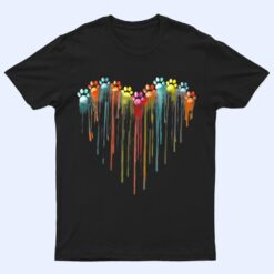 Dog Paws Heart Dog Owner Rainbow Pet Animal T Shirt