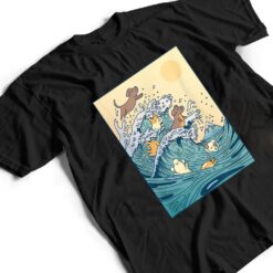 Dog Swimming Wave Ocean Surf Surfing T Shirt - Dream Art Europa