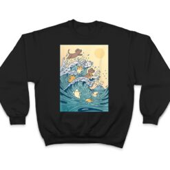 Dog Swimming Wave Ocean Surf Surfing T Shirt - Dream Art Europa