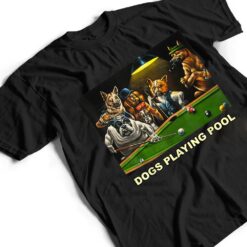 Dogs Playing Pool Art Work Puppies Snooker Pocket Billiards T Shirt - Dream Art Europa