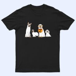 Dogs Wearing Ghost Costume Funny Dog Halloween T Shirt