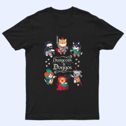 Dungeons and Doggos RPG D20 Dice Nerdy Fantasy Gamer Dog T Shirt