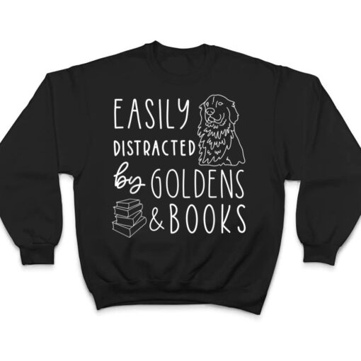 Easily Distracted Golden Retrievers & Books , Dog Lover T Shirt