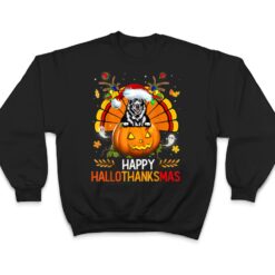 Elkhound Dog Happy Hallothanksmas Halloween Christmas T Shirt - Dream Art Europa