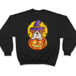 English Bulldog Witch Pumpkin Halloween Dog T Shirt - Dream Art Europa