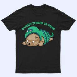 Everything Is Fine Funny Snake and Dog Buzzword Trend Memes T Shirt