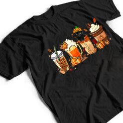 Fall Coffee Pumpkin Spice Latte Iced Autumn Black Cat T Shirt - Dream Art Europa