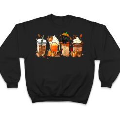 Fall Coffee Pumpkin Spice Latte Iced Autumn Black Cat T Shirt - Dream Art Europa
