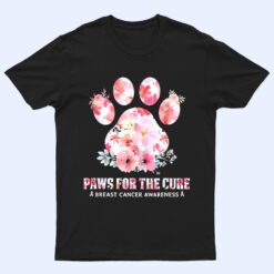 Floral Paws For He Cure Dog Cat Breast Cancer Awareness T Shirt