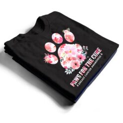 Floral Paws For He Cure Dog Cat Breast Cancer Awareness T Shirt - Dream Art Europa