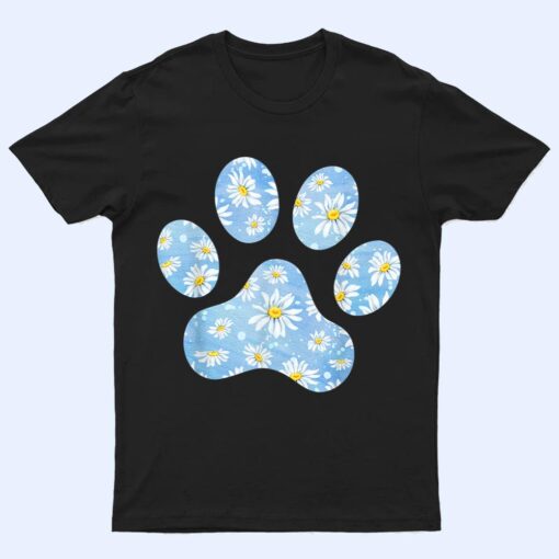 Flower Dog Paw Print for Dog Lover - Dog Paw T Shirt