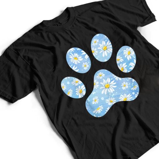 Flower Dog Paw Print for Dog Lover - Dog Paw T Shirt