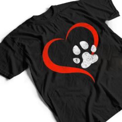 For The Love Of My Dog- Red Heart & White Dog Paw - Grunge T Shirt - Dream Art Europa