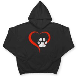 For The Love Of My Dog- Red Heart & White Dog Paw - Grunge T Shirt - Dream Art Europa