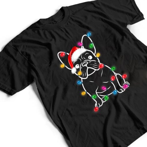 French Bulldog Dog Lights Christmas Matching Family T Shirt