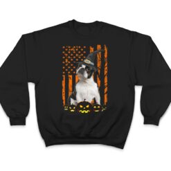 French Bulldog Dog Pumpkin American Flag Witch Halloween T Shirt - Dream Art Europa