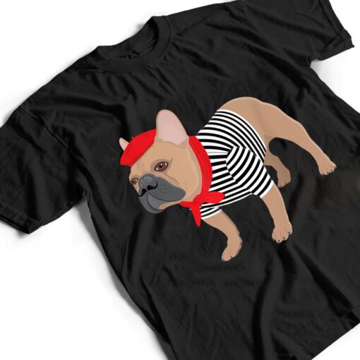 French Bulldog Dog with French Beret Hat Funny Animal Pun T Shirt