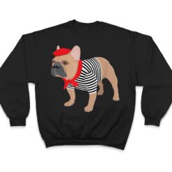 French Bulldog Dog with French Beret Hat Funny Animal Pun T Shirt - Dream Art Europa