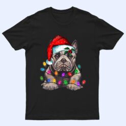 French Bulldog Santa Christmas Tree Lights Xmas Boys Dogmas T Shirt