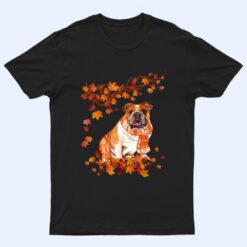 Fun English Bulldog Thanksgiving Autumn Dog Lover Gifts T Shirt