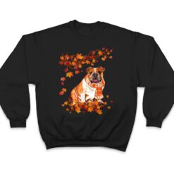 Fun English Bulldog Thanksgiving Autumn Dog Lover Gifts T Shirt - Dream Art Europa