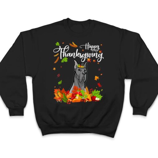 Fun Great Dane Thanksgiving Autumn Dog Lover T Shirt