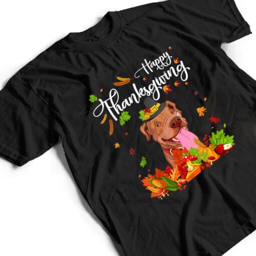 Fun Pitbull Thanksgiving Autumn Dog Lover T Shirt