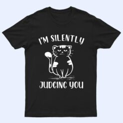 Funny Black Cat I'm Silently Judging You Retro T Shirt