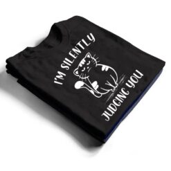 Funny Black Cat I'm Silently Judging You Retro T Shirt - Dream Art Europa