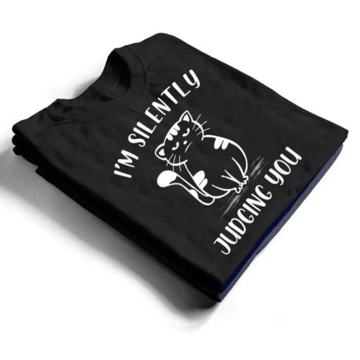 Funny Black Cat I'm Silently Judging You Retro T Shirt