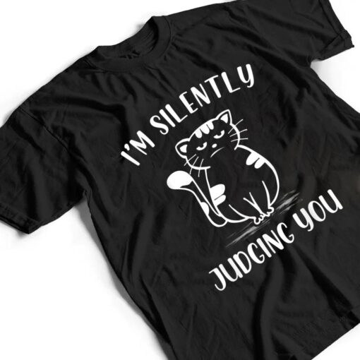 Funny Black Cat I'm Silently Judging You Retro T Shirt