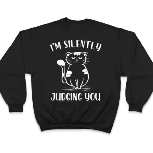 Funny Black Cat I'm Silently Judging You Retro T Shirt