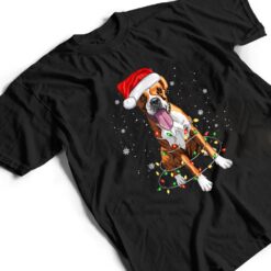 Funny Boxer Dog Tree Christmas Lights Xmas Pajama Matching T Shirt - Dream Art Europa