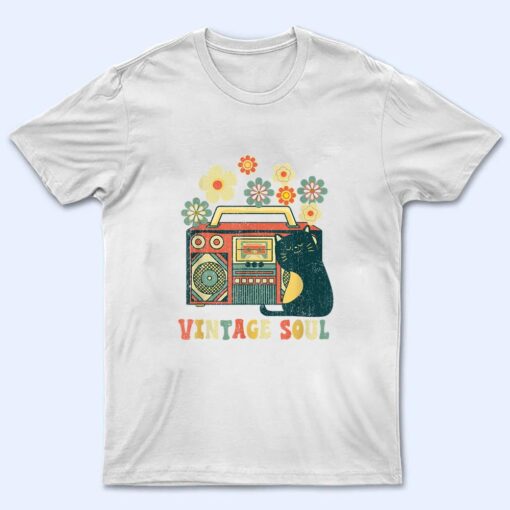 Funny Cat - Vintage Wildflower Soul Flowers T Shirt