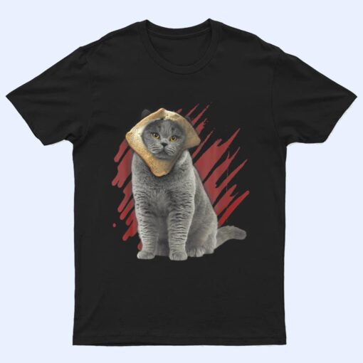 Funny Cat Apparel Cat With Slice Of Bread On Face Cat Lovers T Shirt