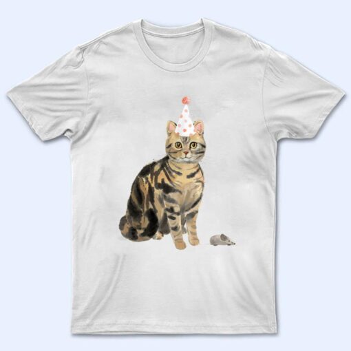 Funny Cat Chasing Mouse Birthday Shirt, Cute Cat Birthday T Shirt