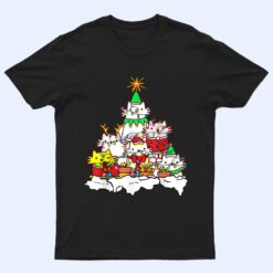 Funny Cat Christmas Tree Lights Costume Matching Pajama Gift T Shirt