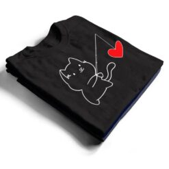 Funny Cat Fishing Heart Valentines Day T Shirt - Dream Art Europa
