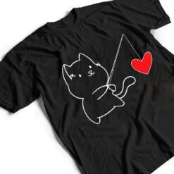 Funny Cat Fishing Heart Valentines Day T Shirt - Dream Art Europa