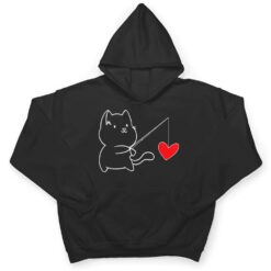 Funny Cat Fishing Heart Valentines Day T Shirt - Dream Art Europa